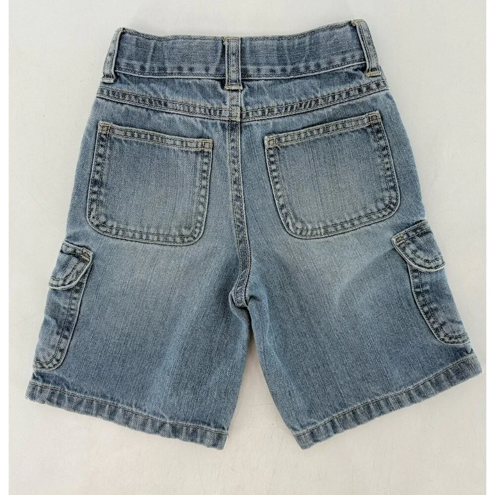 Gymboree Boy’s Denim Jean Cargo Shorts Size 5 Adjustable Waist Normcore‎